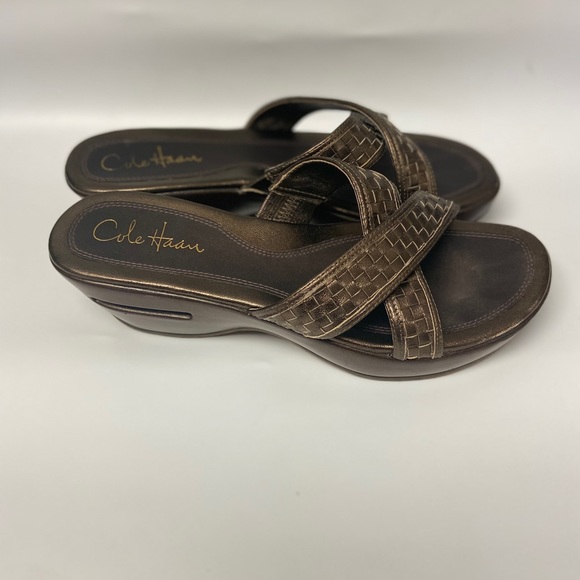 Cole Haan Nike Air Bronze Wedge Sandal 7.5 - Picture 5 of 8